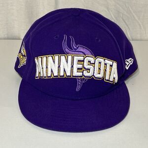 59Fifty New Era NFL Minnesota Vikings Purple White Fitted Hat Men Size 7 1/2